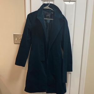 THEORY green corduroy belted trench coat